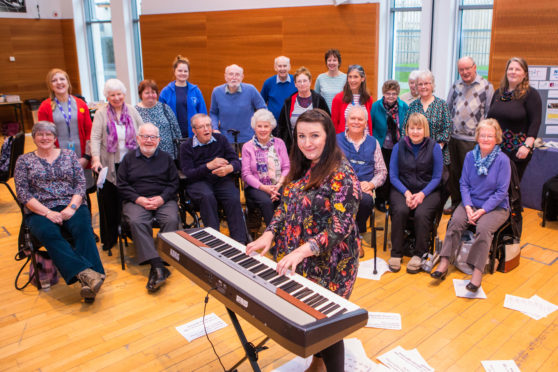 Amy Lord with the Singing for Wellbeing choir.