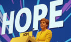 First Minister of Scotland Nicola Sturgeon speaks during the SNP spring conference at the EICC in Edinburgh.