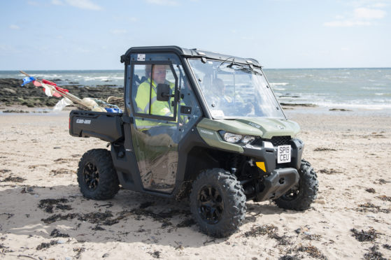 The Can-Am-Traxter on East Haven beach.