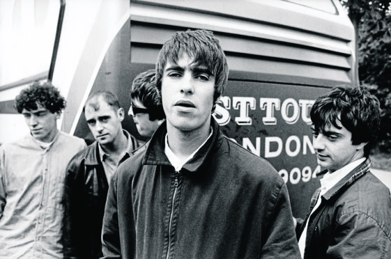 From left, Tony McCarroll, Paul 'Bonehead' Arthurs, Noel Gallagher, Liam Gallagher, Paul 'Guigsy' McGuigan