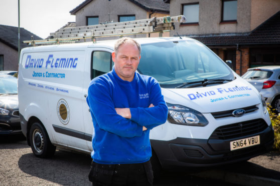 David Fleming with his van.