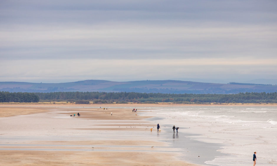 The West Sands in St Andrews where the famous scene from Chariots of Fire was shot. 