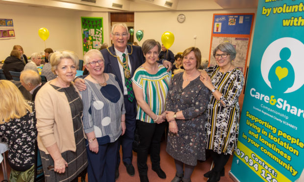 Eileen SPence, Angela Brown, Provost Jim Leishman, Janet Milligan and Teresa Naylor at the Care and Share Companionship launch in Kirkcaldy.