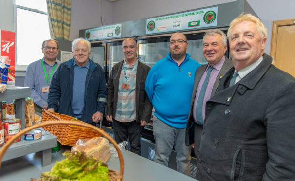 Councillor Ken Caldwell second left) and Councillor John OBrien at the launch with volunteers