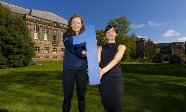 Fiona Murray (left), president of St Andrews University Athletic Union, with student association president Paloma Paige
