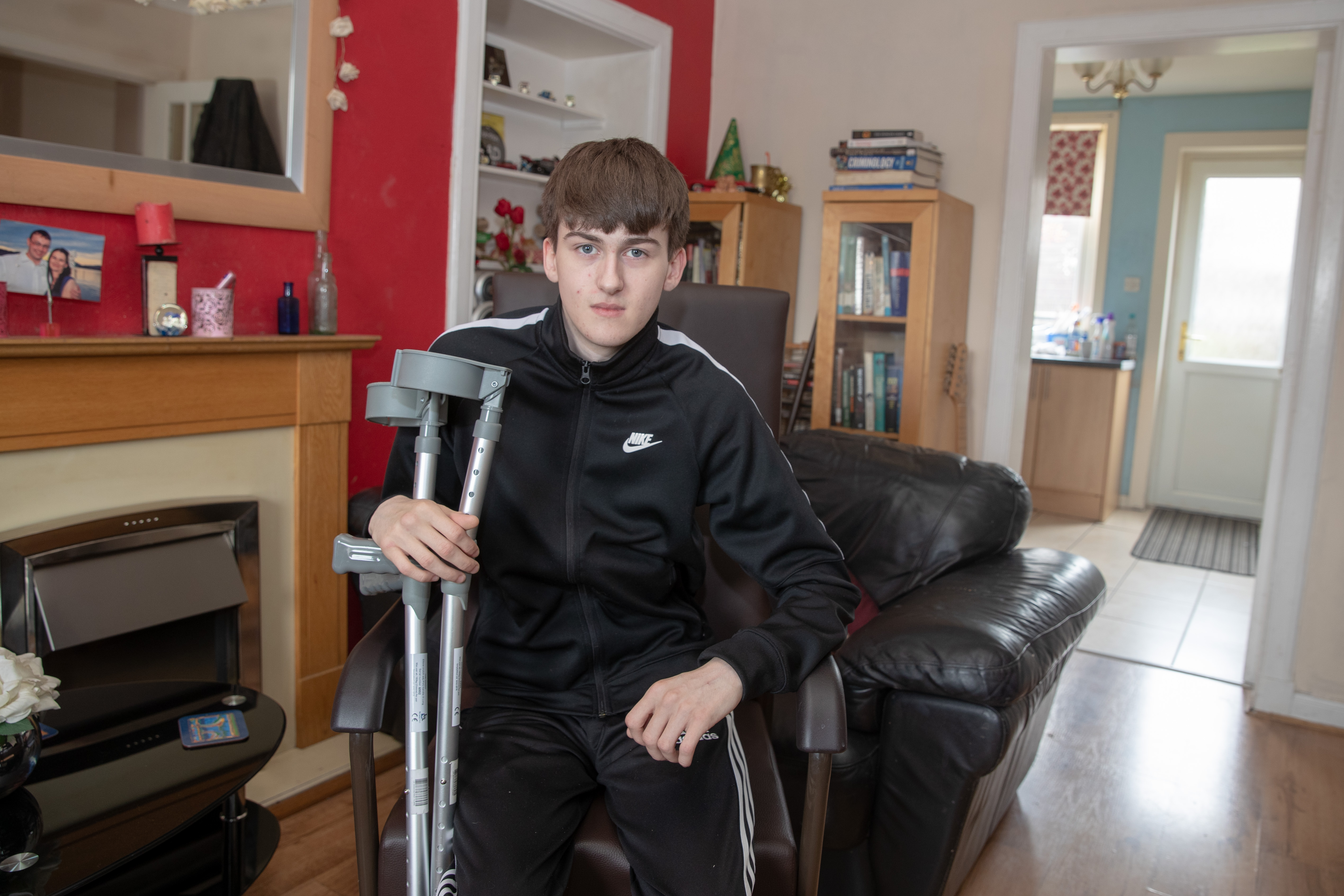 16-year-old Taylor Copland, who broke his hip after being hurled to the ground on the tagada ride at the Links Market in Kirkcaldy last week.