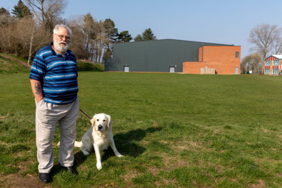 William Cairns with King the dog