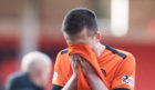 A dejected Callum Booth after his penalty miss.