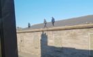 Kids on the roof in Brechin