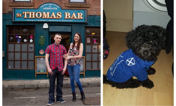 Arbroath newly weds Hayley and Norman Guthrie, whose dog ran off the morning of their wedding.