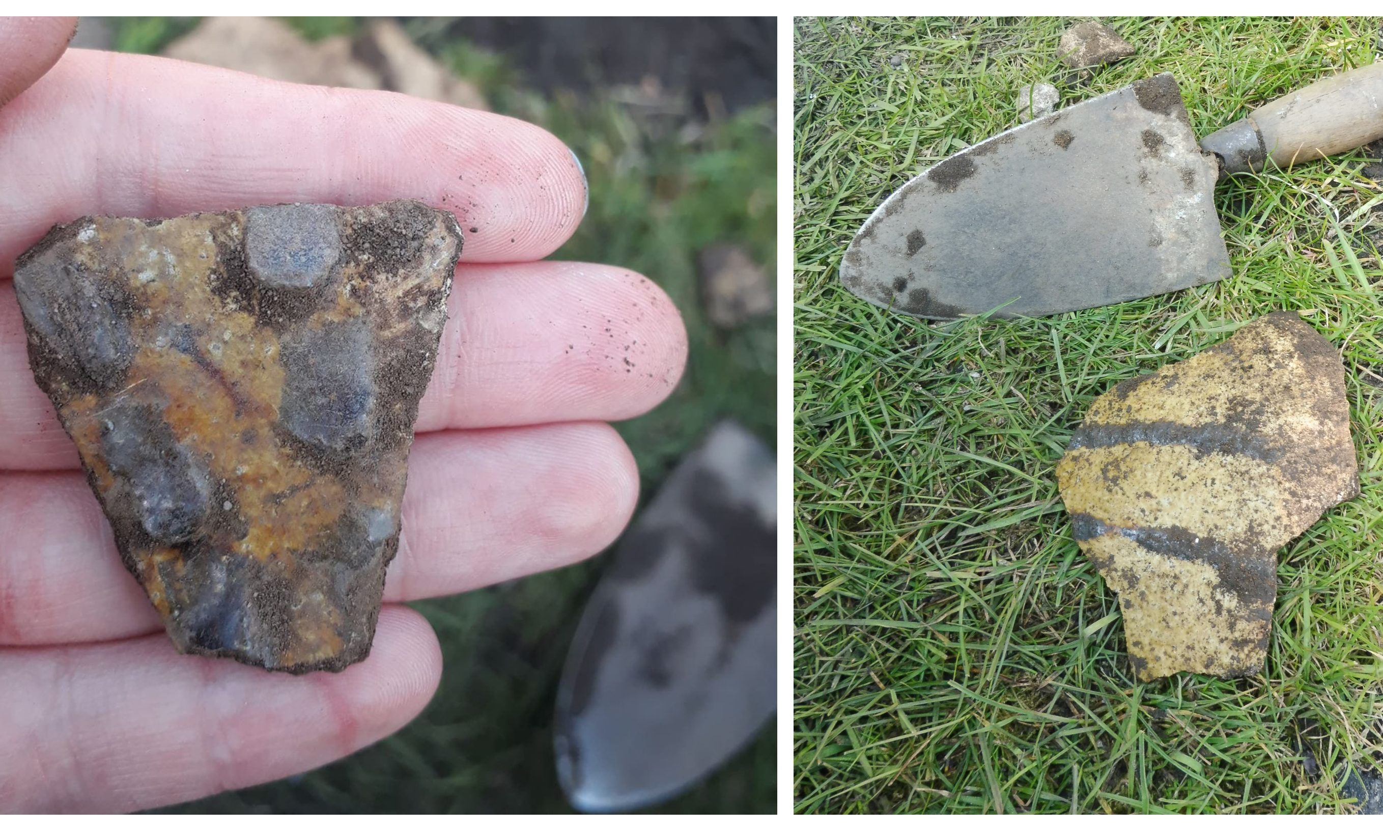 Two of the artefacts found