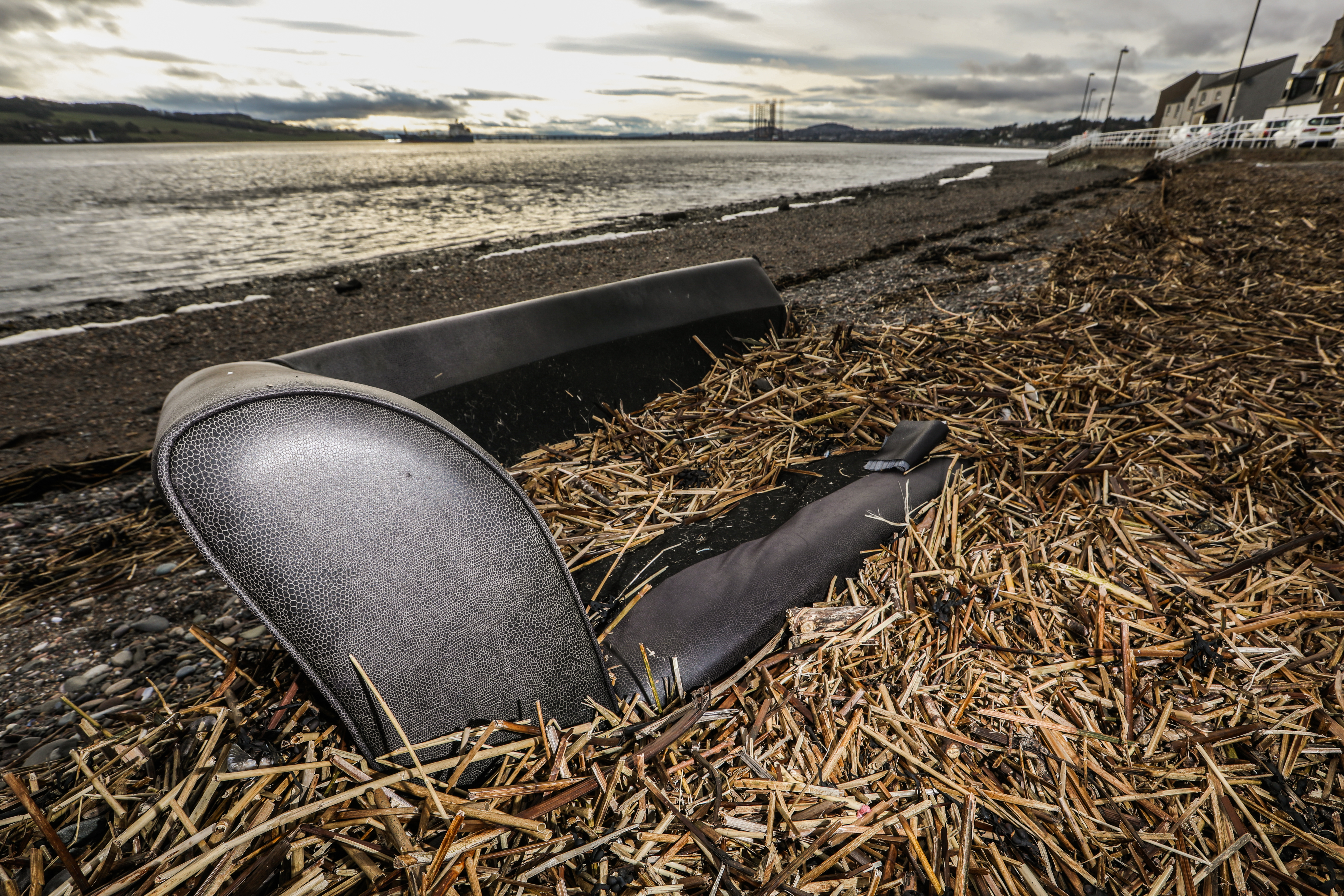 A sofa washed up on the beach at Broughty Ferry is just one example of fly tipping in recent weeks