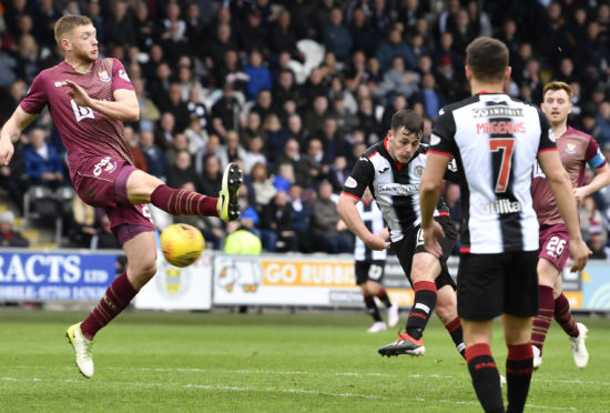 Danny Mullen on target for St Mirren.