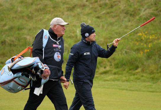 Richie Ramsay and  caddie Guy Tilston at Hillside.