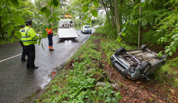 The crash on the A933 Friockheim to Forfar road.