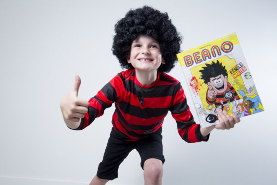 Ruaridh Brewer, 8, superfan of Beano comics.