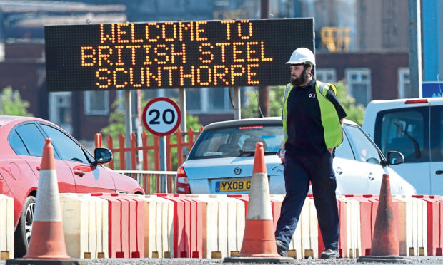 The entrance to the steelworks plant in Scunthorpe as British Steel is to go into official receivership after failing to secure funds for its future, sources said.