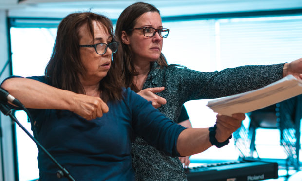 Irene Macdougall and Emily Winter in rehearsal for A-Z Dundee.