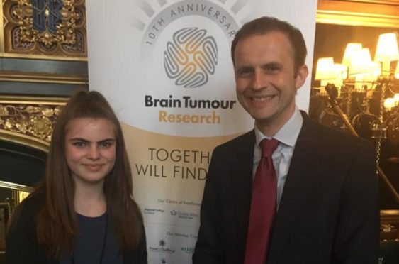 Maisie along with Stephen Gethins MP at the reception.