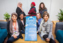 Fatima Ramzan, Mariam Diallo, Susan A'Brook and Vaqar Salimi. Back row, left to right is Nausheen Karim, Diare Drammeh and Beth Morgan at Dundee Internal Women's Centre