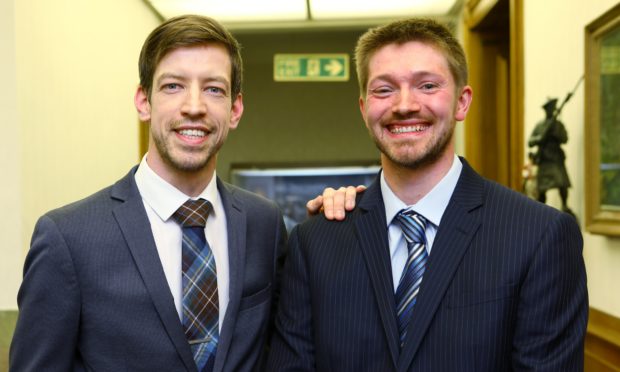 Steven Rome (right) with Dundee City Council leader, John Alexander.