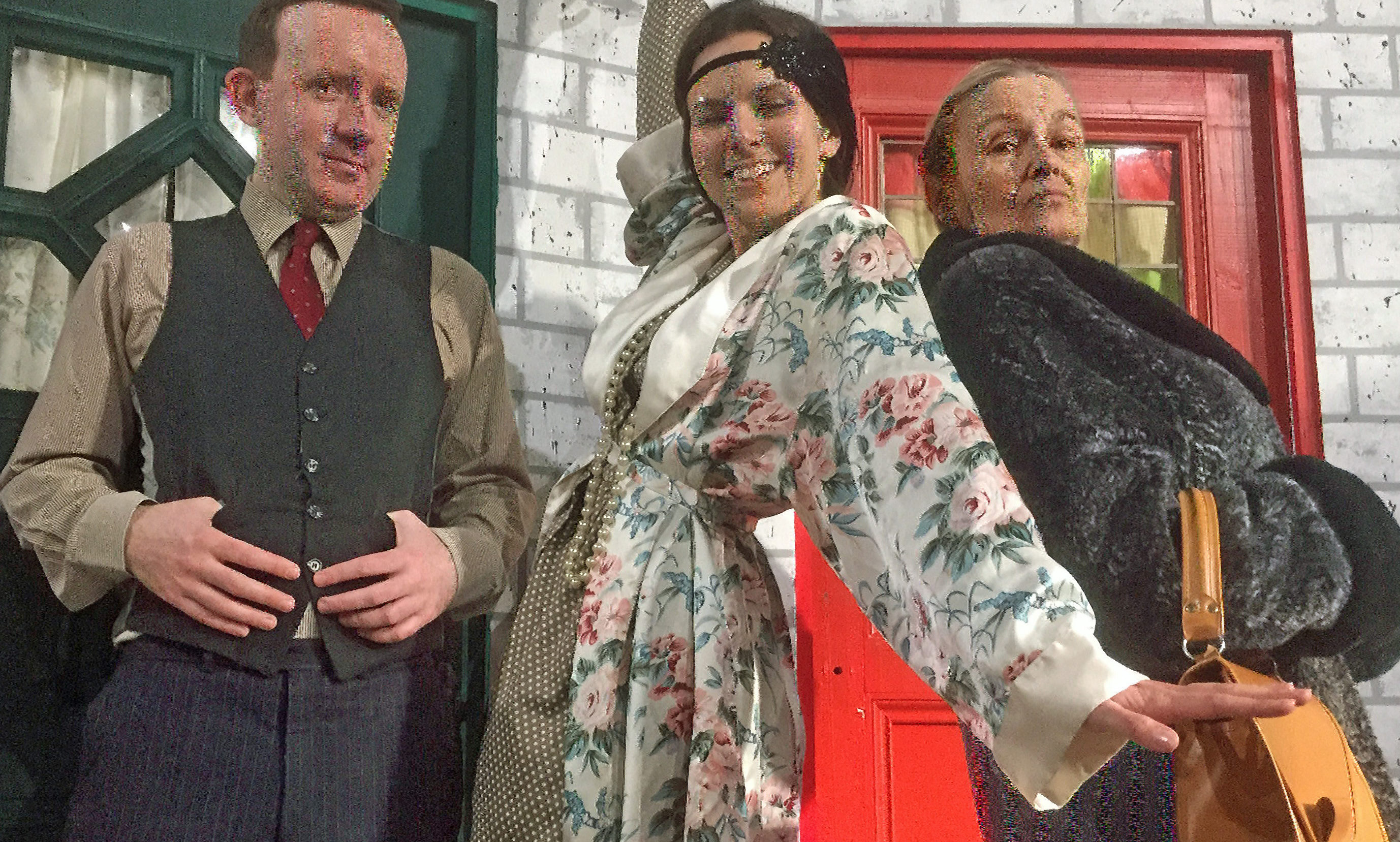 The cast of Doorways in Drumorty,  from left,  Fraser Sivewright, Lucy Goldie and Estrid Barton. Picture: Andy Corelli.