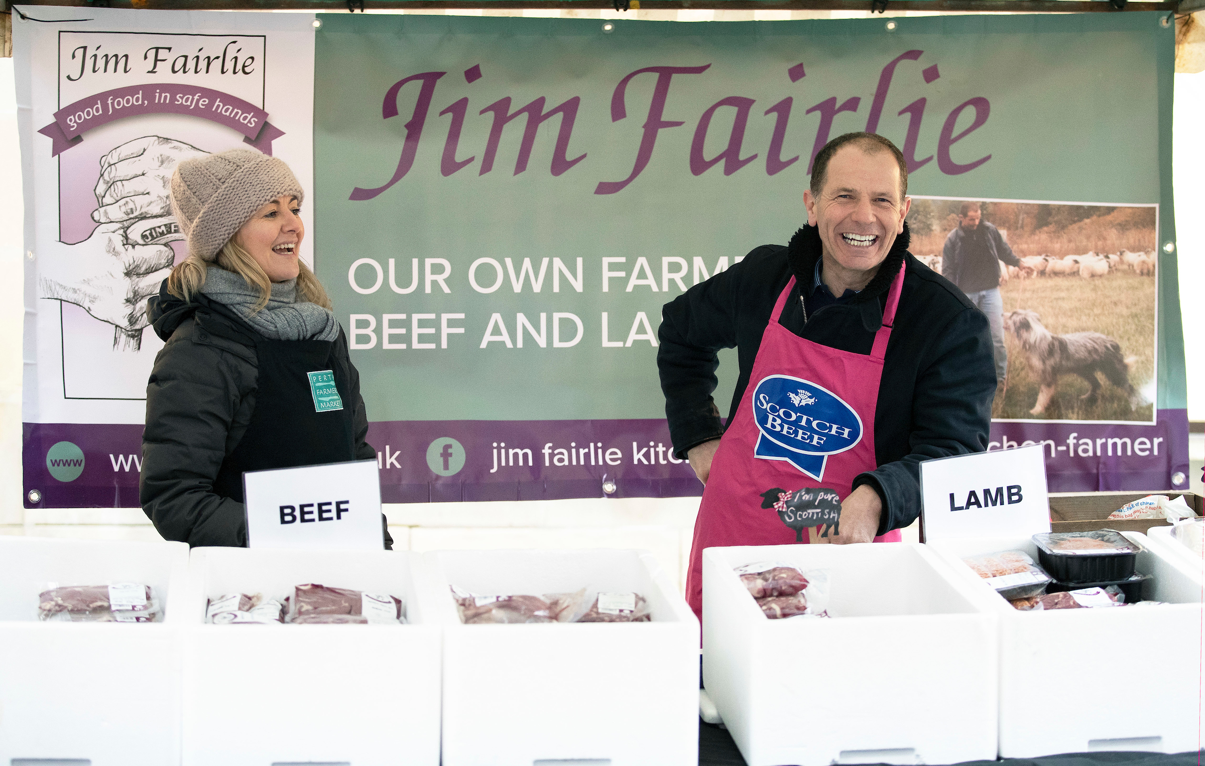 Perth Farmers Market founder Jim Fairlie with his wife Anne McGhee