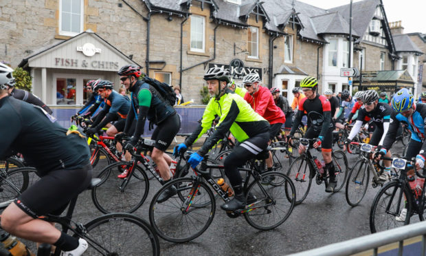 John Hannah at start of Etape Caledonia