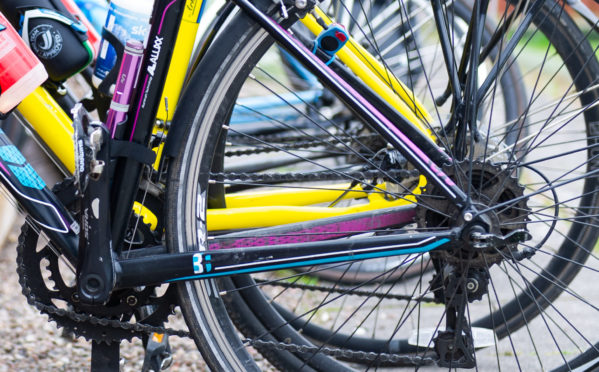 The bikes are lined up and waiting to go.