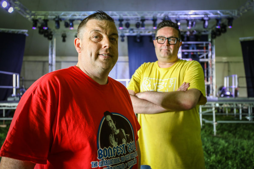Bonfest organisers John Crawford and Graham Galloway of DD8 Music in 2019.