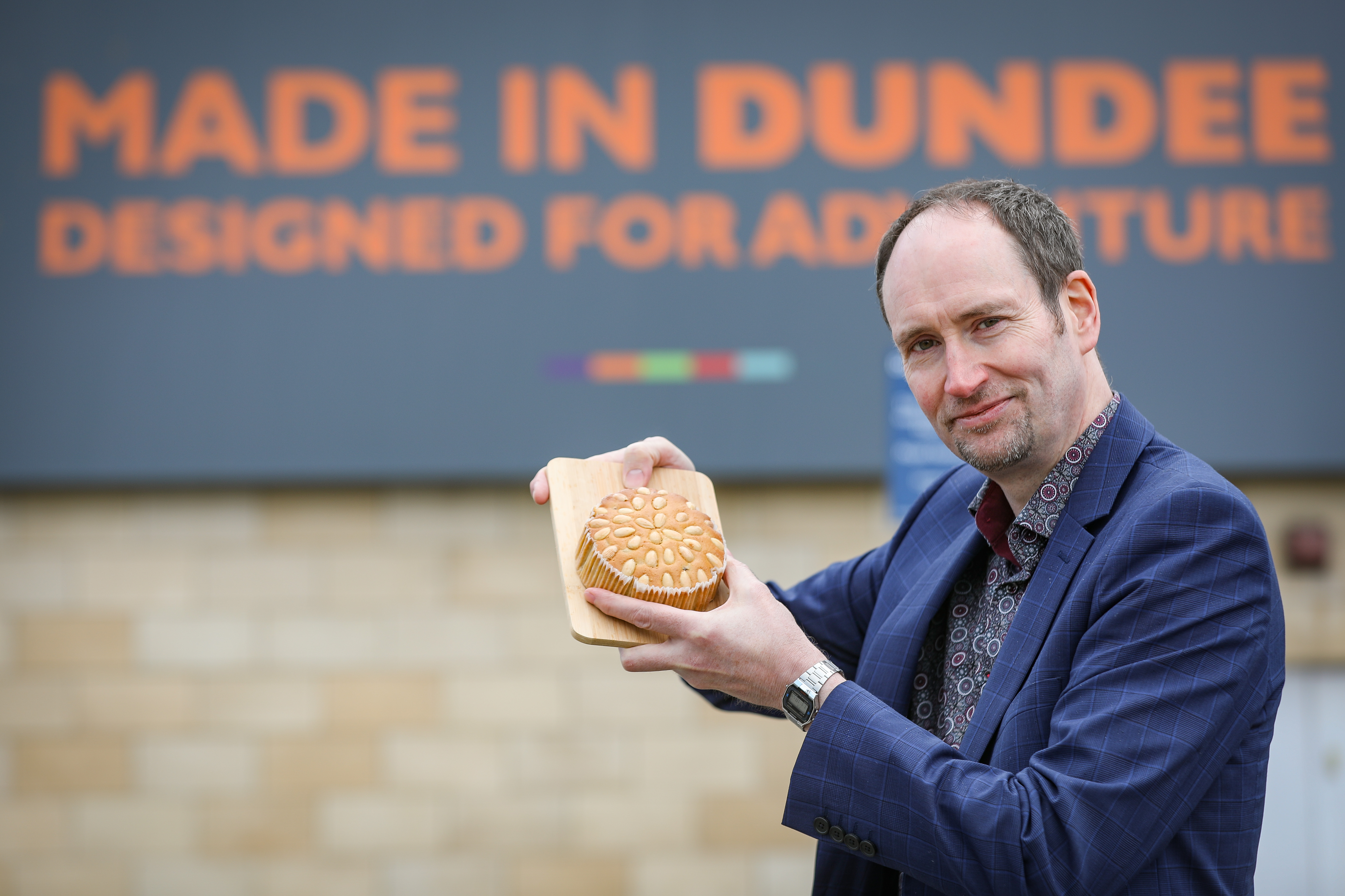 Martin Goodfellow, a director of bakers Goodfellow & Steven, with a Dundee Cake
