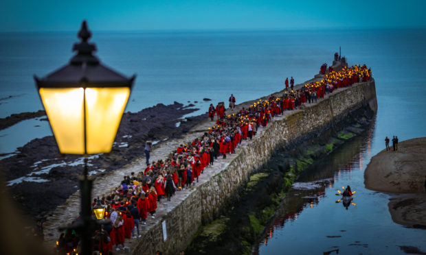 The annual Gaudie pier walk takes place in St Andrews.