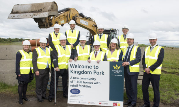 Representatives of Murray Estates celebrate the start with Fife councillors