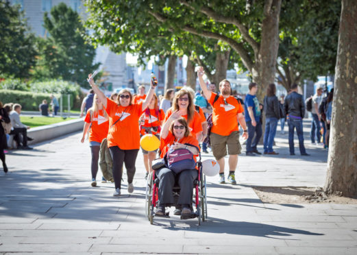 MS Society members walking for an event.