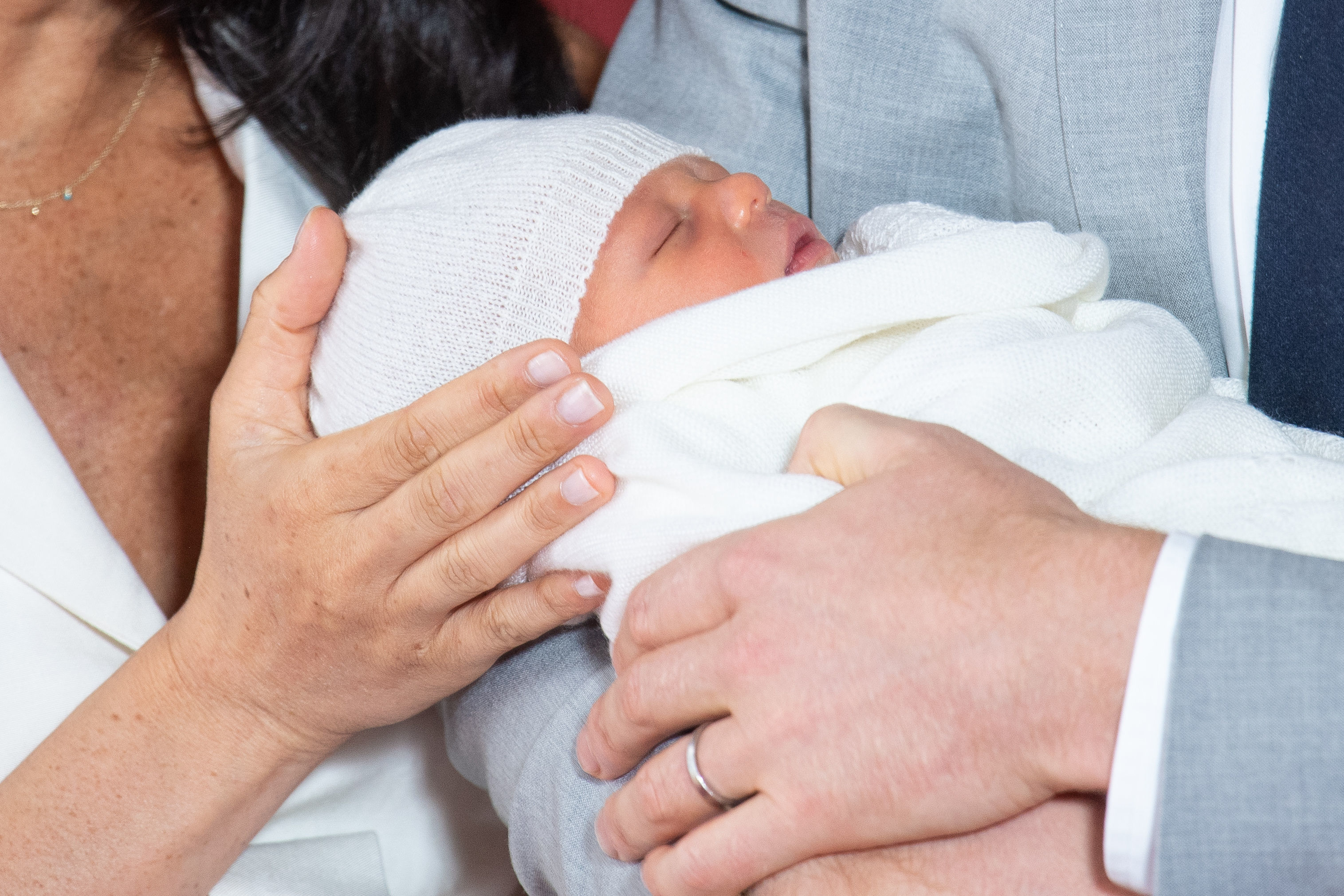 The Duke and Duchess of Sussex with their baby son.