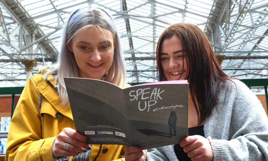 YouthLink Scotland promote the new comic book 'Speak Up', created as part of the Action on Prejudice programme, which urges  young people to stand up to hate crime. The comic is designed to help young people safely intervene in situations where someone is the target of hate behaviour and encourages them to be an "active bystander".