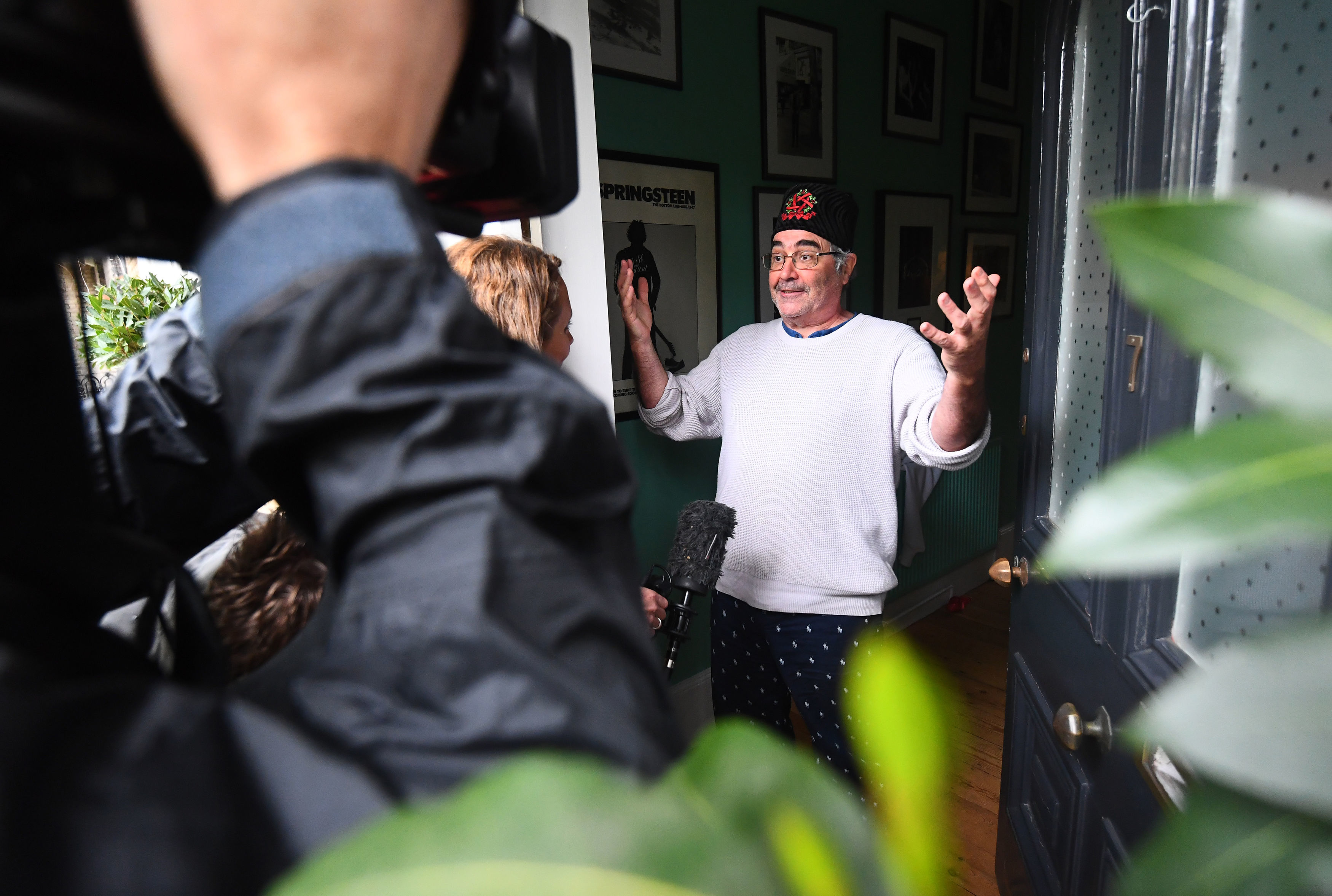 Danny Baker speaking at his London home after he was fired by BBC Radio 5 Live.