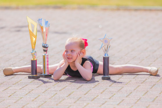 Ella Bloice with her recent trophies.