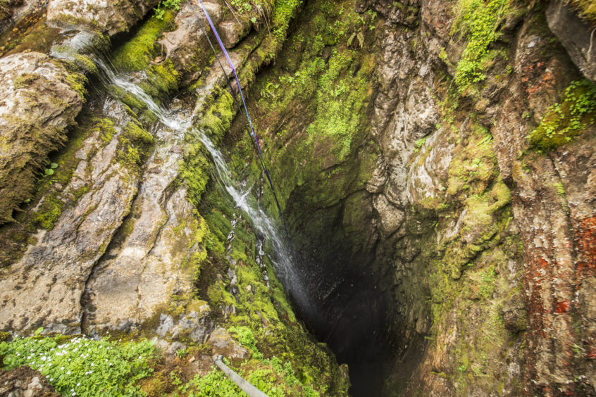 The entrance to Gaping Gill, the largest cavern in Britain, situated in Yorkshire Dales National Park, ahead of its opening the public next weekend.