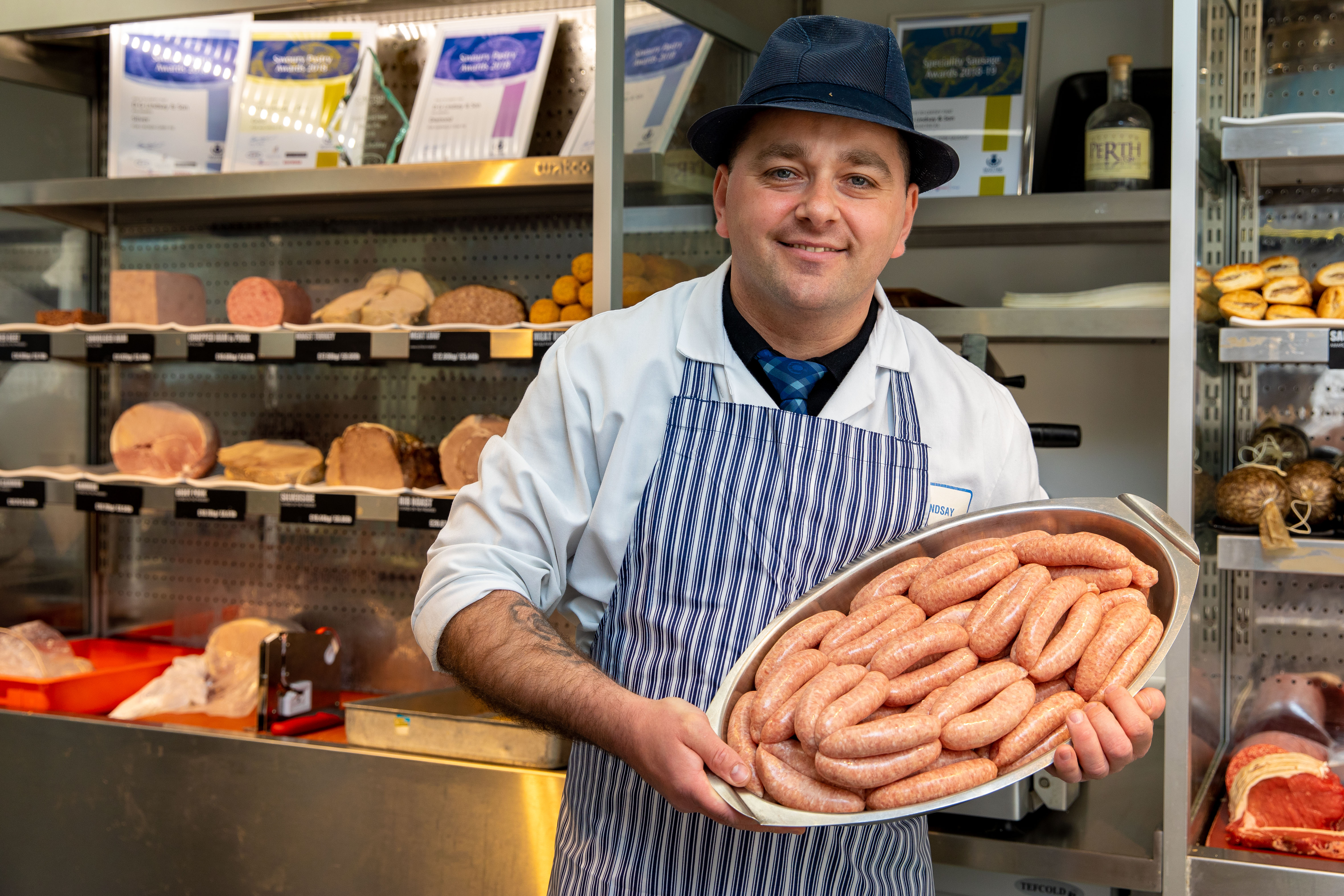 Rafal Wichrowski narrowly missed breaking the world record for linking the most sausages in under a minute.