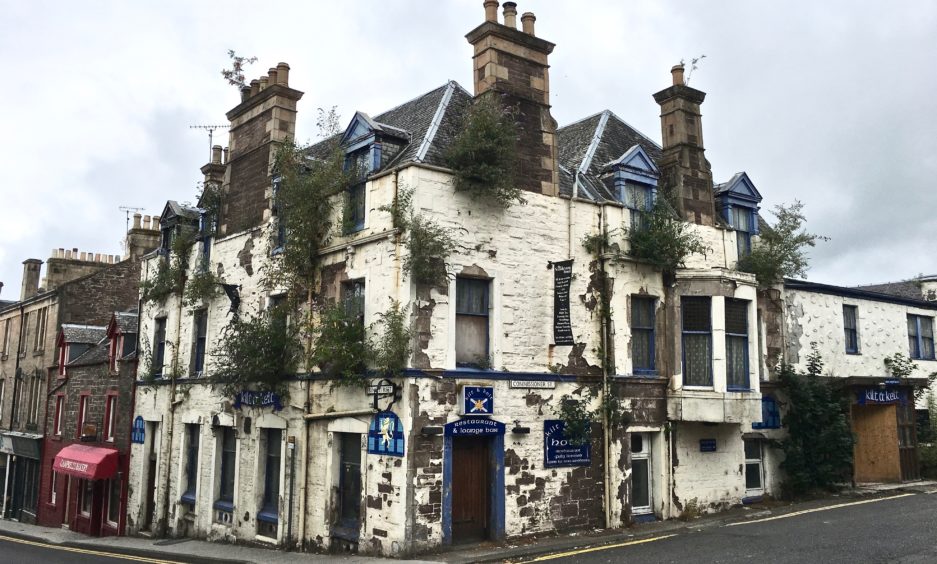 The Strathearn Hotel in Crieff before it was demolished.