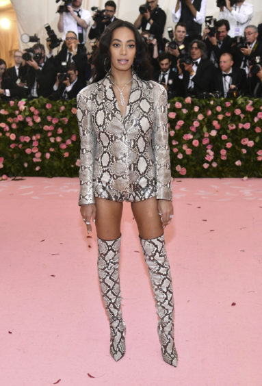 Solange Knowles attends The Metropolitan Museum of Art's Costume Institute benefit gala celebrating the opening of the "Camp: Notes on Fashion" exhibition on Monday, May 6, 2019, in New York.