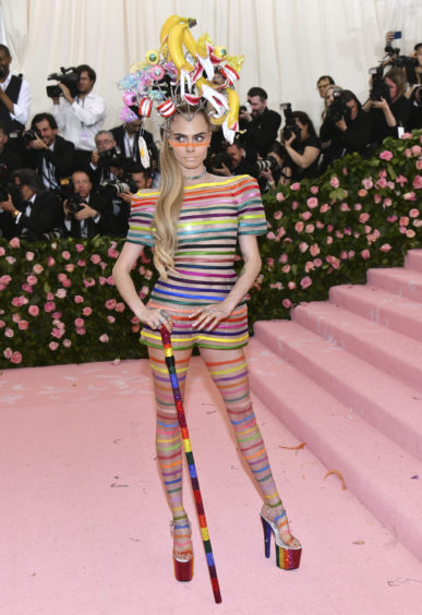 Cara Delevingne attends The Metropolitan Museum of Art's Costume Institute benefit gala celebrating the opening of the "Camp: Notes on Fashion" exhibition on Monday, May 6, 2019, in New York.