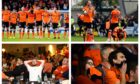 Dundee United players and fans react after the side lost to St Mirren in the play-off finals.