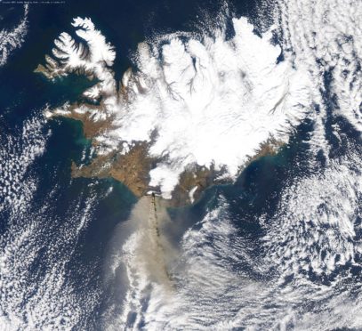 The receiving station collected this image of 2010's Icelandic volcanic eruptions