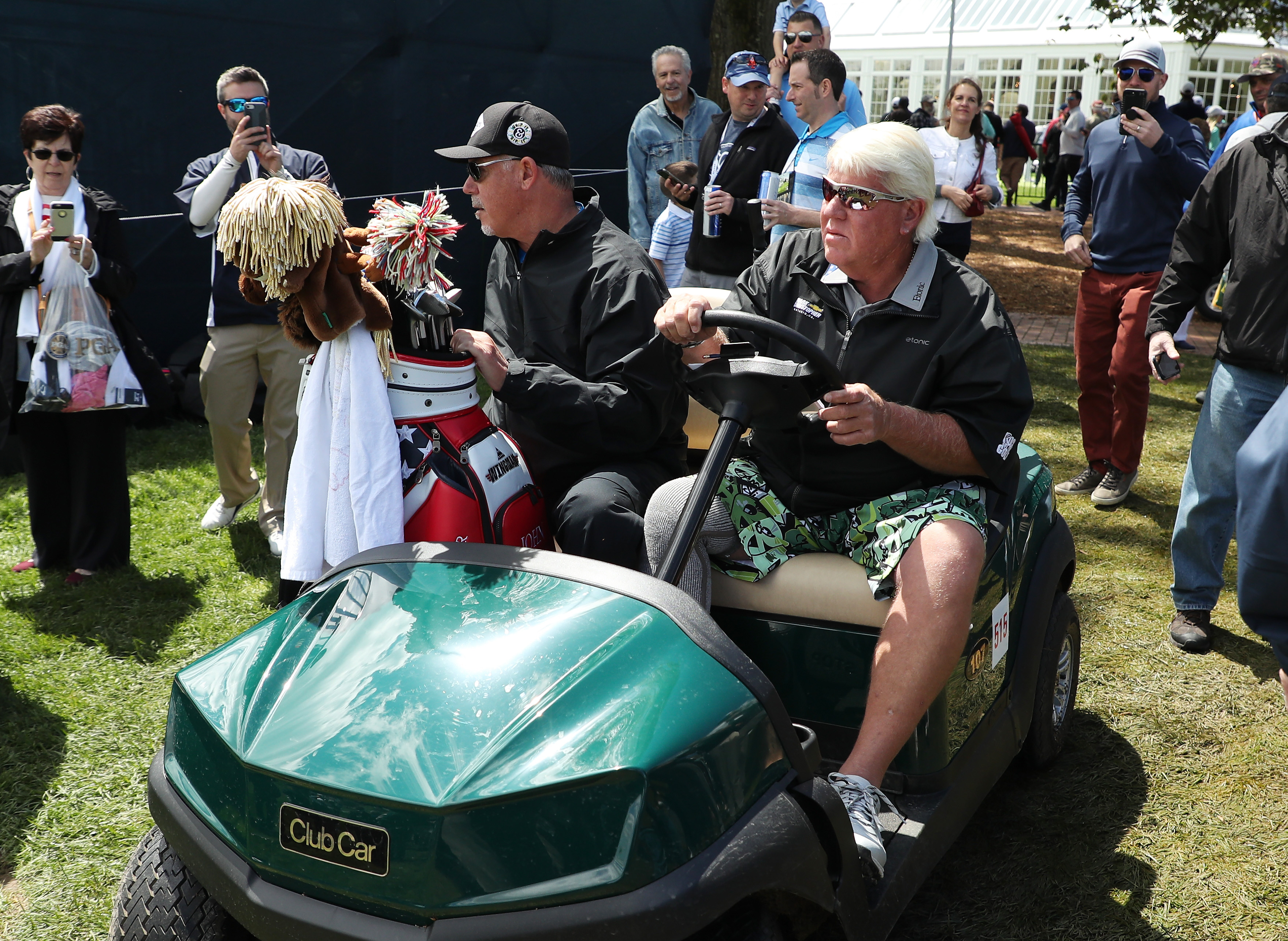 John Daly in his cart at the PGA.