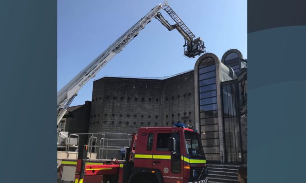 Firefighters at Kirkcaldy Sheriff Court.