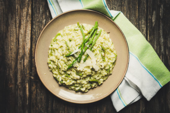 Risotto with asparagus.