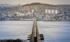 Dundee pictured from the Fife end of the Tay Road Bridge.