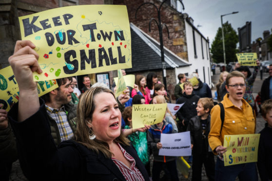 Jessica Kinloch, one of the organisers amongst the public during the protest.